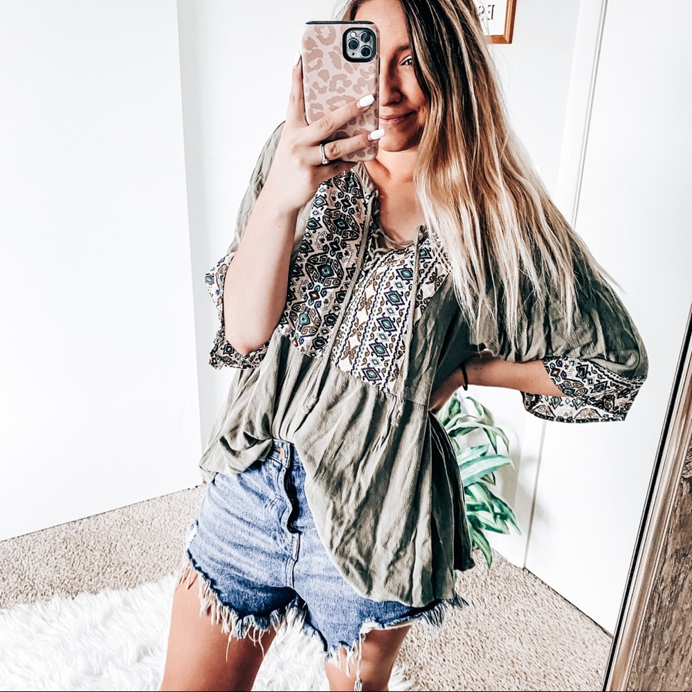 Kori floral green top